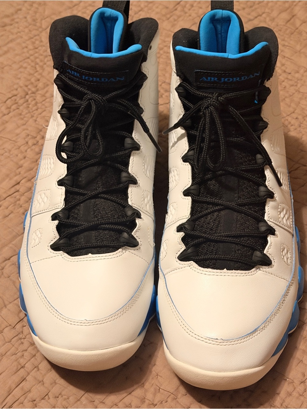 Jordan Men’s Basketball Shoes - White/Black/Blue Accents